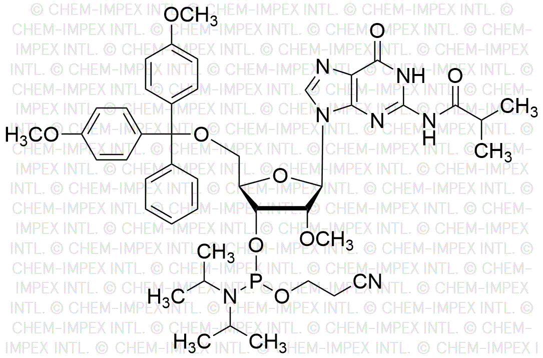 5'-O-(4, 4'-diméthoxytrityl)-N2-isobutyryl-2'-O-méthyl-guanosine-3'-cyanoéthyl phosphoramidite