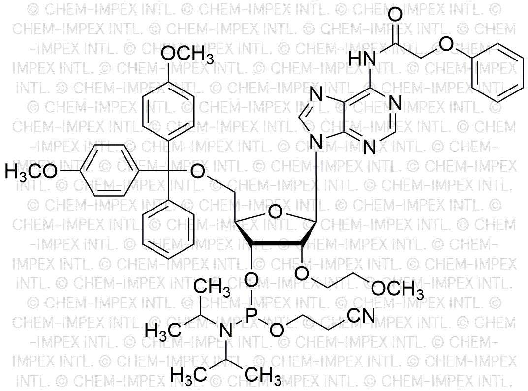 N6-Fenoxiacetil-5'-O-(4, 4'-dimetoxitritil)-2'-O-metoxietil-adenosina-3'-O-[(2-cianoetil)-N, N-diisopropil] fosforamidita