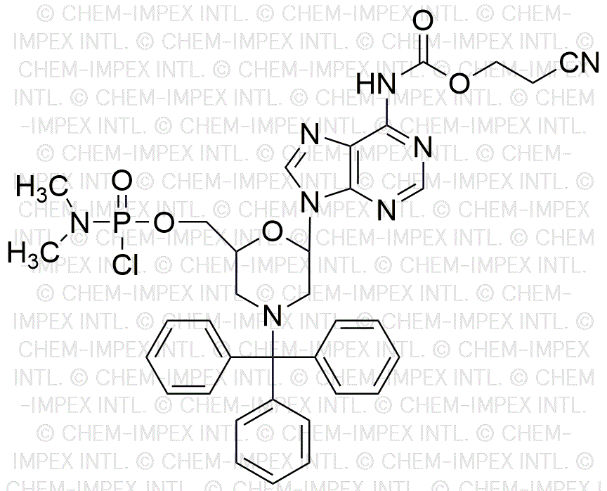 2-Cyanoéthyl (9-(6-(((chloro(diméthylamino)phosphoryl)oxy)méthyl)-4-tritylmorpholin-2-yl)-9H-purine-6-yl)carbamate