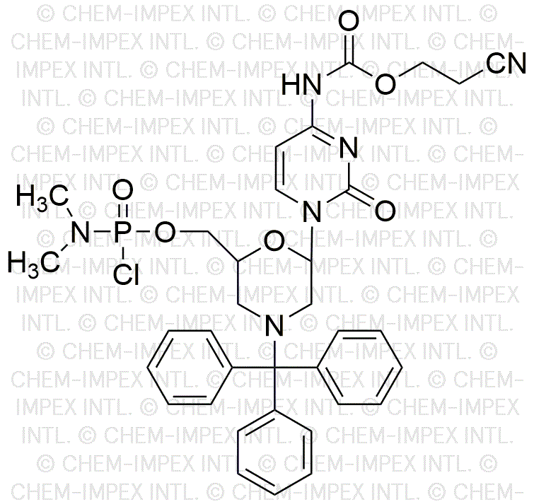 2-Cyanoethyl (1-(6-(((chloro(dimethylamino)phosphoryl)oxy)methyl)-4-tritylmorpholin-2-yl)-2-oxo-1, 2-dihydropyrimidin-4-yl)carbamate