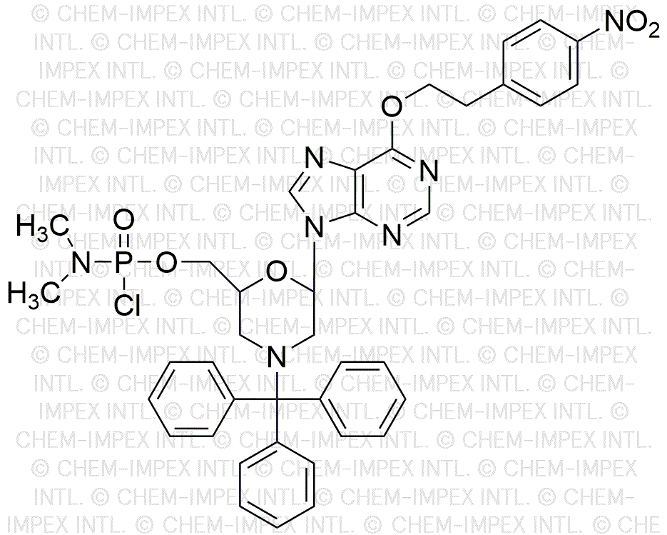 O6-p-nitrofenetil-9-(4'-tritil-6'-metoxi-(dimetilamino)(cloro)fosfato)-morfolin-2'-il)-inosina