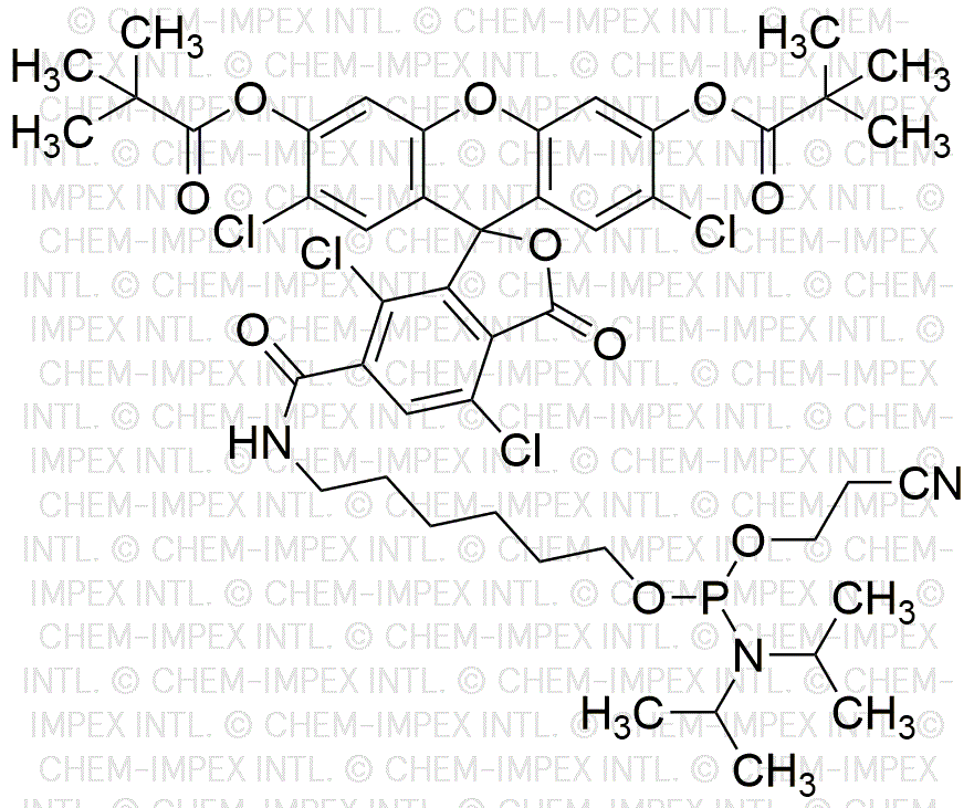 5'-Tetracloro-fluoresceína fosforamidita); 6-(4, 7, 2', 7'-tetracloro-3', 6'-dipivaloilfluoresceinil-6-carboxamido)-hexil-1-O-[(2-cianoetil)-(N, N-diisopropil)] fosforamidita