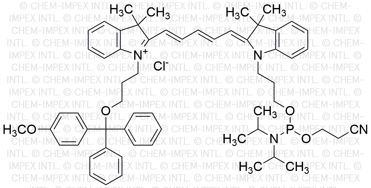 1-[3-(4-Monomethoxytrityloxy)propyl]-1'-[3-[(2-cyanoethyl)-(N, N-diisopropylphosphoramidityl]propyl]-3, 3, 3', 3'-tetramethylindodicarbocyanine chloride