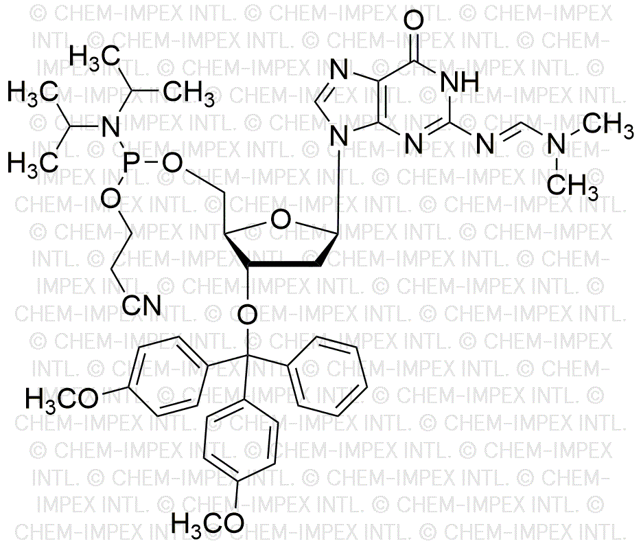 3'-O-(4, 4'-diméthoxytrityl)-N2-diméthylformamidine-2'-désoxyguanosine-5'-cyanoéthyl phosphoramidite