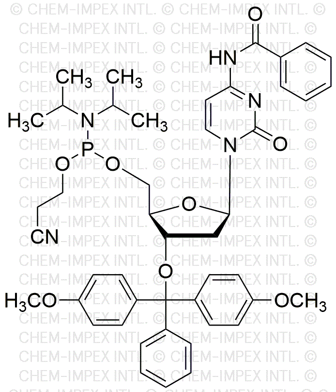 N4-Benzoil-3'-O-(4, 4'-dimetoxitritil)-2'-desoxicitidina-5'-cianoetil fosforamidita