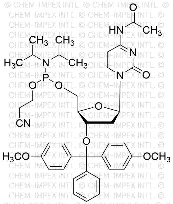 N4-Acetil-3'-O-(4, 4'-dimetoxitritil)-2'-desoxicitidina-5'-cianoetil fosforamidita