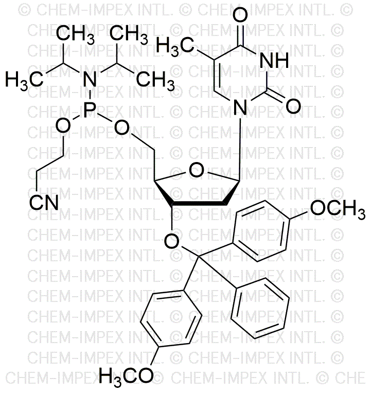 3'-O-(4, 4'-Dimethoxytrityl)-thymidine-5'-cyanoethyl phosphoramidite