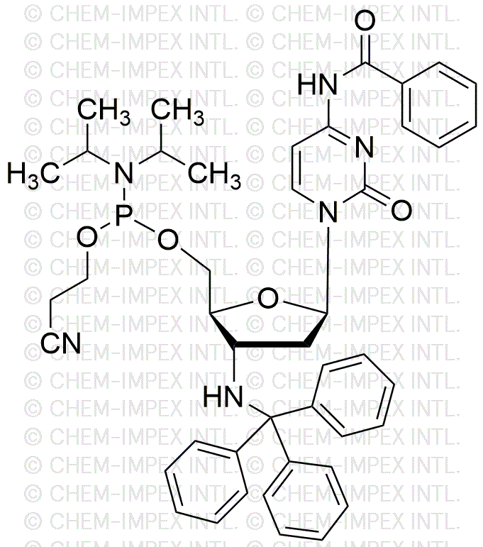 N4-Benzoil-3'-(tritil)amino-2',3'-didesoxicitidina 5'-(2-cianoetil N,N-diisopropilfosforamidita)