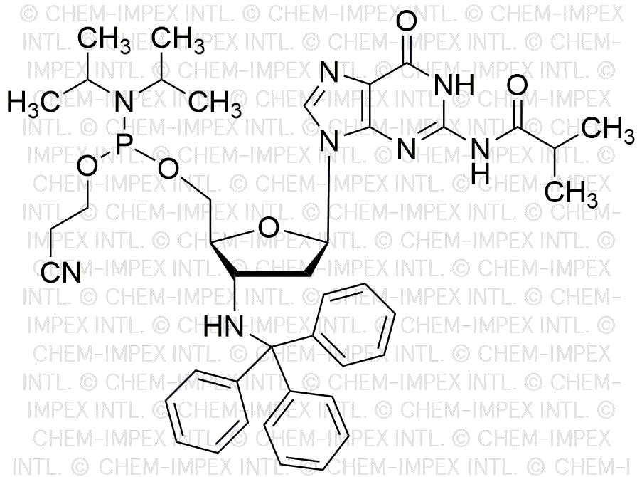 N2-Isobutyryl-3'-(trityl)amino-2', 3'-dideoxyguanosine 5'-(2-cyanoethyl N,N-diisopropylphosphoramidite)