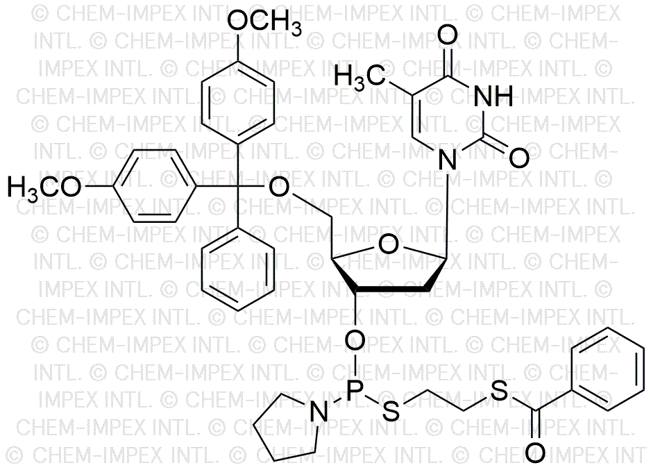 5'-O-(4, 4'-Dimetoxitritil)-2'-desoxitimidina-3'-[S-(b-(benzoilmercapto)etil)pirrolidino tiofosforoamidita]