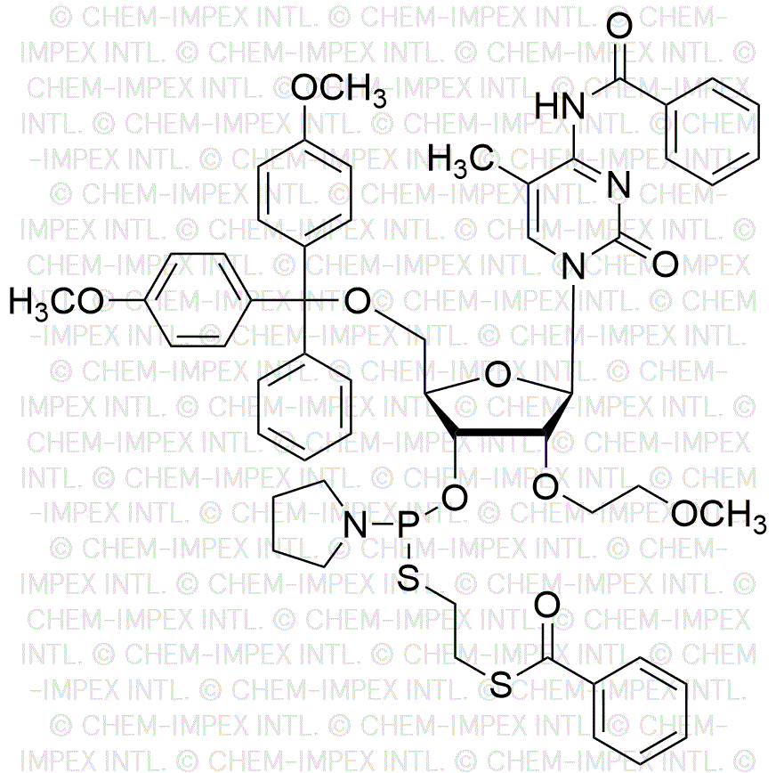 5'-O-(4, 4'-diméthoxytrityl)-N4-benzoyl-2'-O-méthoxyéthyl-5-méthylcytidine-3'-[S-(b-(benzoylmercapto)éthyl) pyrrolidino thiophosphoroamidite]