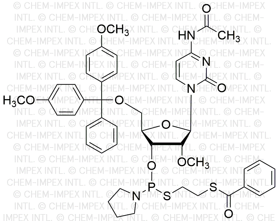 5'-O-(4, 4'-Dimethoxytrityl)-N4-acetyl-2'-O-methyl-5-methylcytidine-3'-[S-(b-(benzoylmercapto)ethyl) pyrrolidino thiophosphoroamidite]