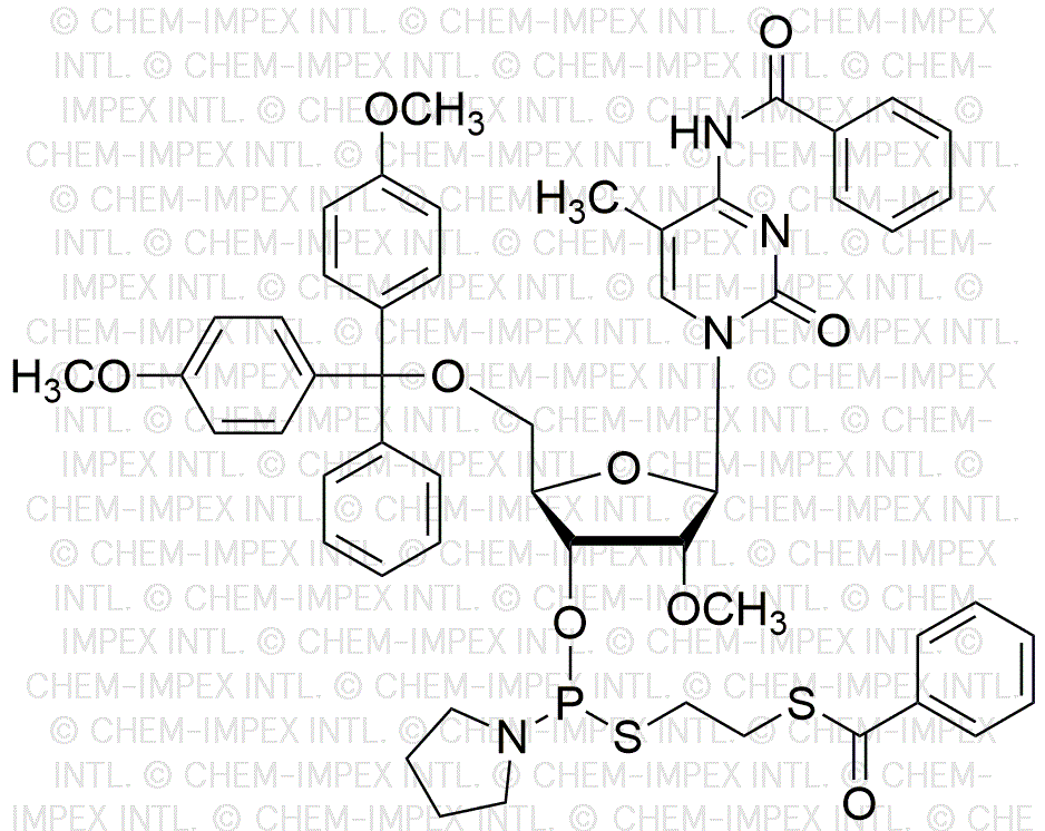 5'-O-(4, 4'-diméthoxytrityl)-N4-benzoyl-2'-O-méthyl-5-méthylcytidine-3'-[S-(b-(benzoylmercapto)éthyl) pyrrolidino thiophosphoroamidite]