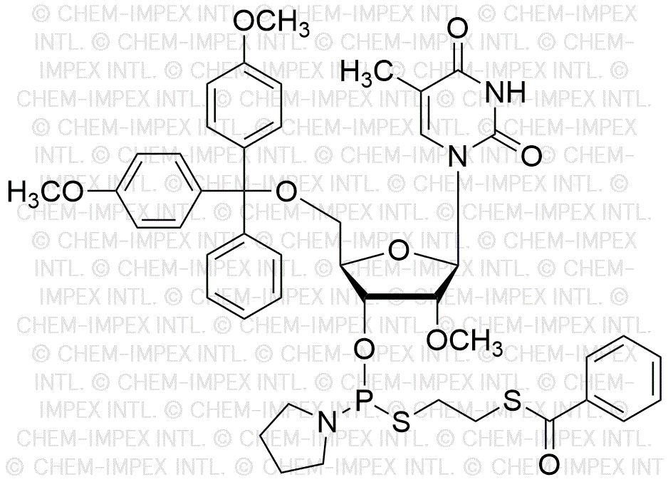 5'-O-(4, 4'-Dimethoxytrityl)-2'-O-methyl-5-methyluridine-3'-[S-(b-(benzoylmercapto)ethyl)pyrrolidino thiophosphoroamidite]