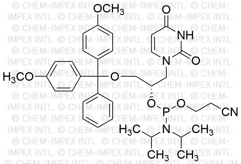 (S)-1-(BIis(4-metoxifenil)(fenil)metoxi)-3-(2, 4-dioxo-3, 4-dihidropirimidin-1(2H)-il)propan-2-il(2-cianoetil)diisopropilfosforamidita