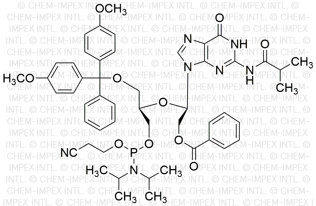 5'-O-(4, 4'-diméthoxytrityl)-N2-isobutyryl-2'-benzoyl-2', 3'-séco-guanosine-3'-[(2-cyanoéthyl)-(N, N-diisopropyl)] phosphoramidite