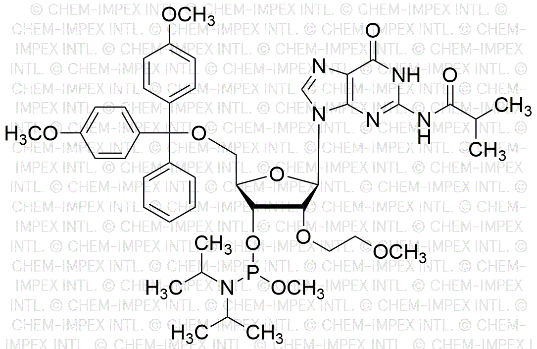 N2-Isobutiril-5'-O-(4, 4'-dimetoxitritil)-2'-O-metoxietil-guanosina-3'-metoxi-fosforamidita