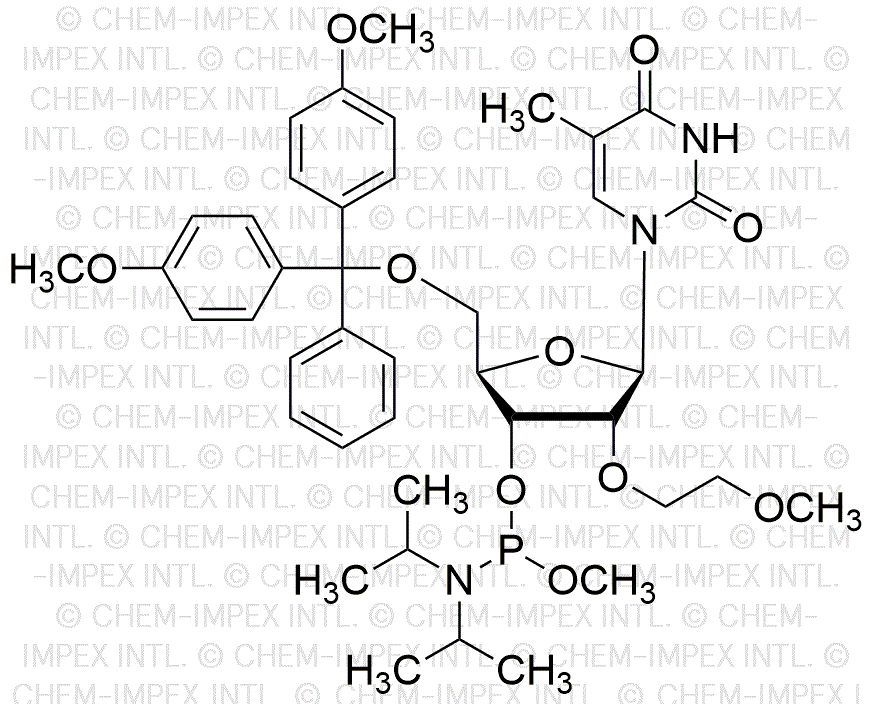 5'-O-(4, 4'-diméthoxytrityl)-2'-O-méthoxyéthyl-5-méthyluridine-3'-méthoxy-phosphoramidite