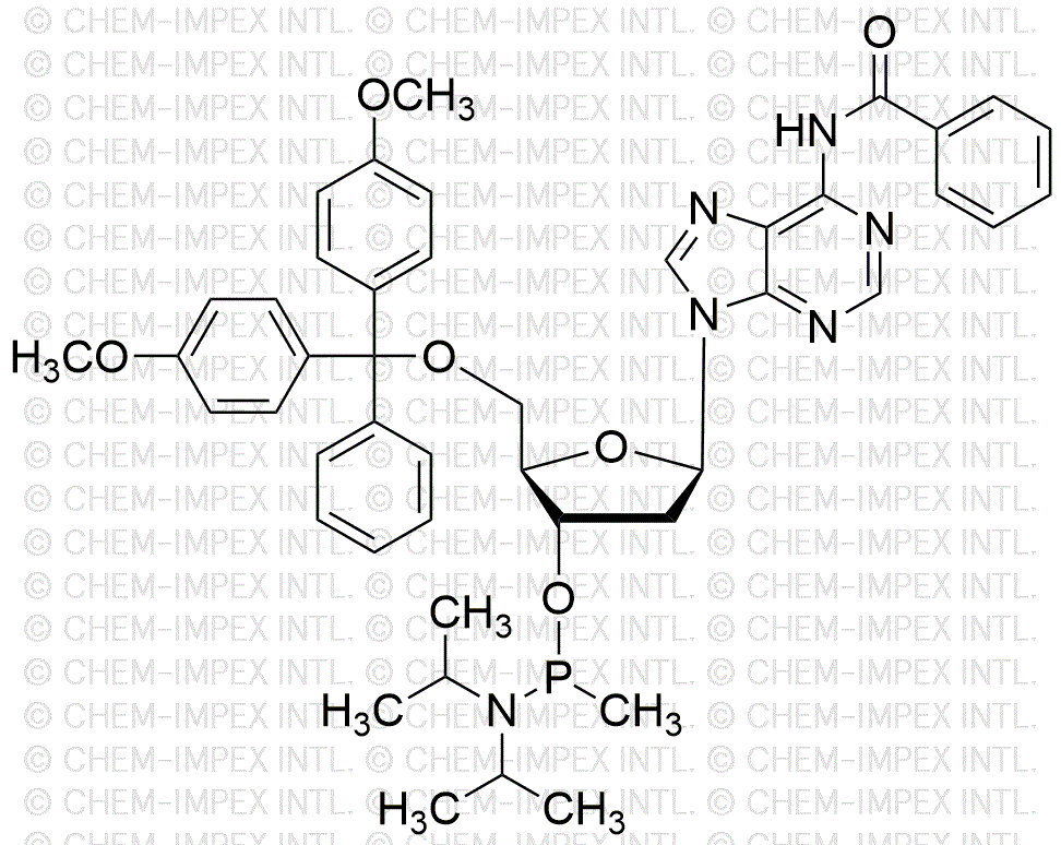 5'-O-(4, 4'-diméthoxytrityl)-N6-benzoyl-2'-désoxyadénosine-3'-O-[P-méthyl-(N, N-diisopropyl)]-phosphoramidite