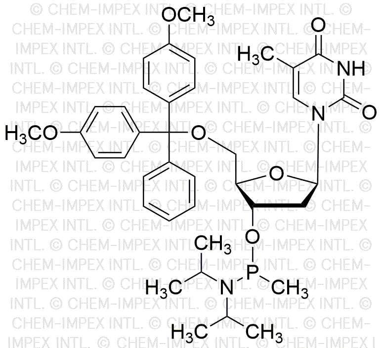 5'-O-(4, 4'-Dimethoxytrityl)-2'-deoxythymidine-3'-O-[P-methyl-(N, N-diisopropyl)]-phosphoramidite