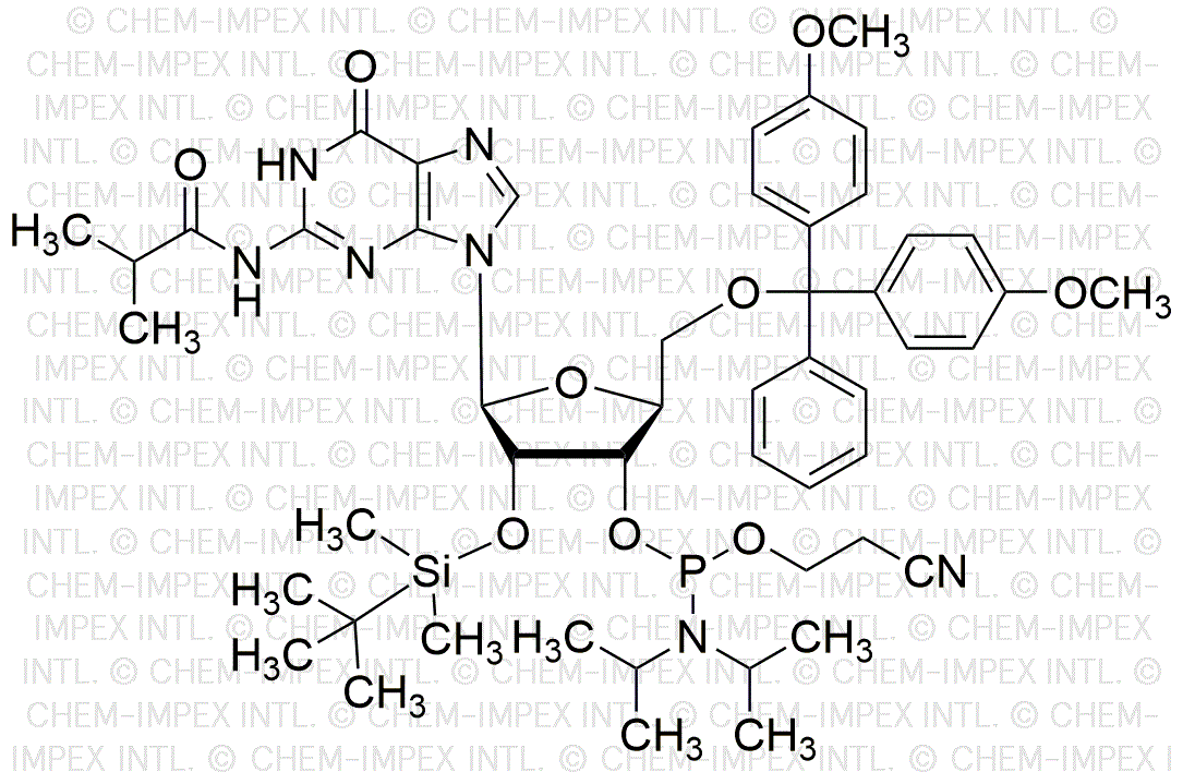 5'-O-(4, 4'-diméthoxytrityl)-N2-isobutyryl-2'-O-(tert-butyl-diméthylsilyl)-L-guanosine-3'-cyanoéthyl phosphoramidite