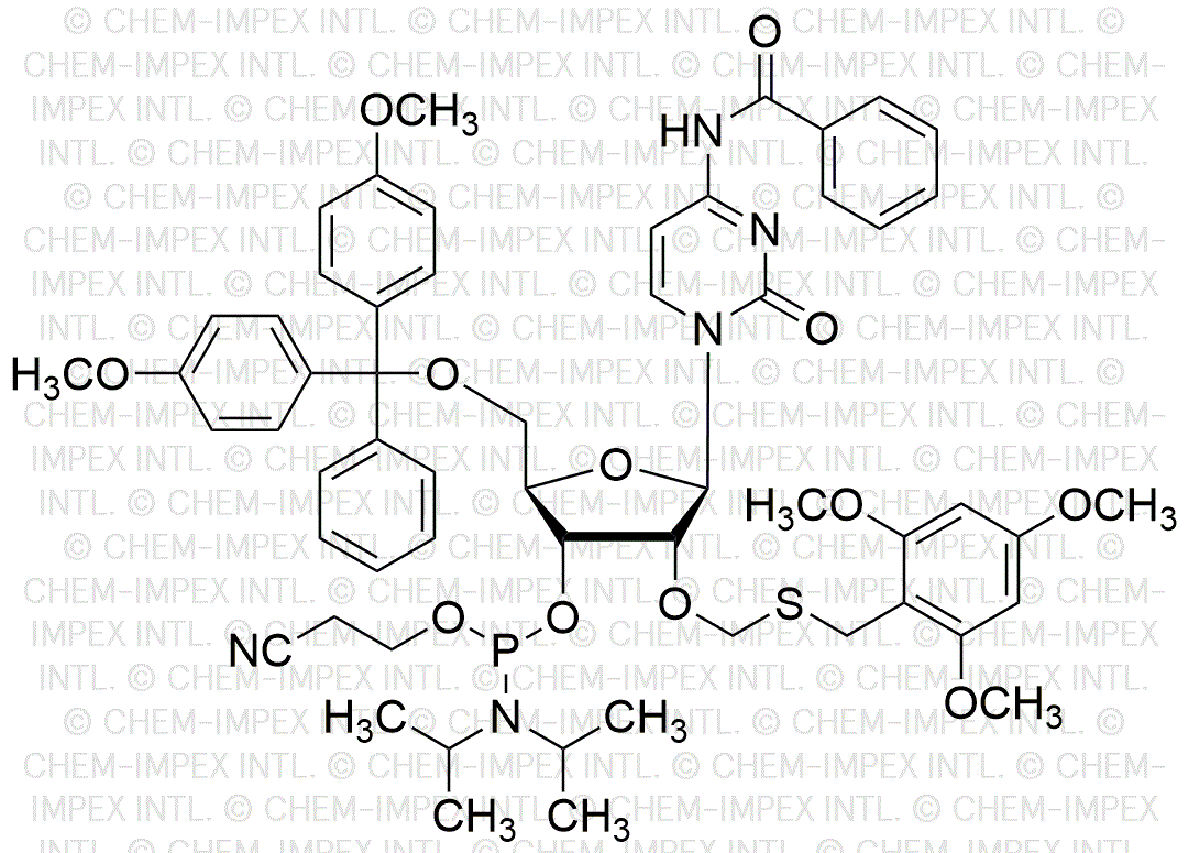 5'-O-(4, 4'-Dimethoxytrityl)-N4-benzoyl-2'-O-(2, 4, 6-trimethoxybenzylthiomethyl)cytidine -3'-cyanoethyl phosphoramidite