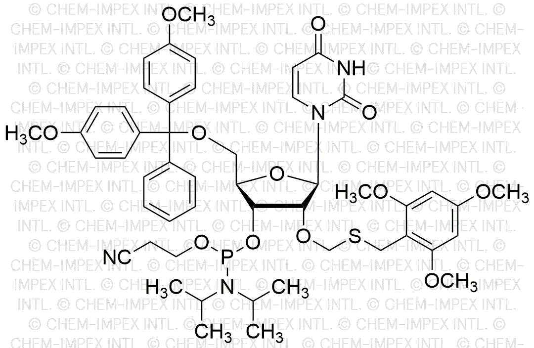 5'-O-(4, 4'-diméthoxytrityl)-2'-O-(2, 4, 6-triméthoxybenzylthiométhyl)uridine-3'-cyanoéthyl phosphoramidite