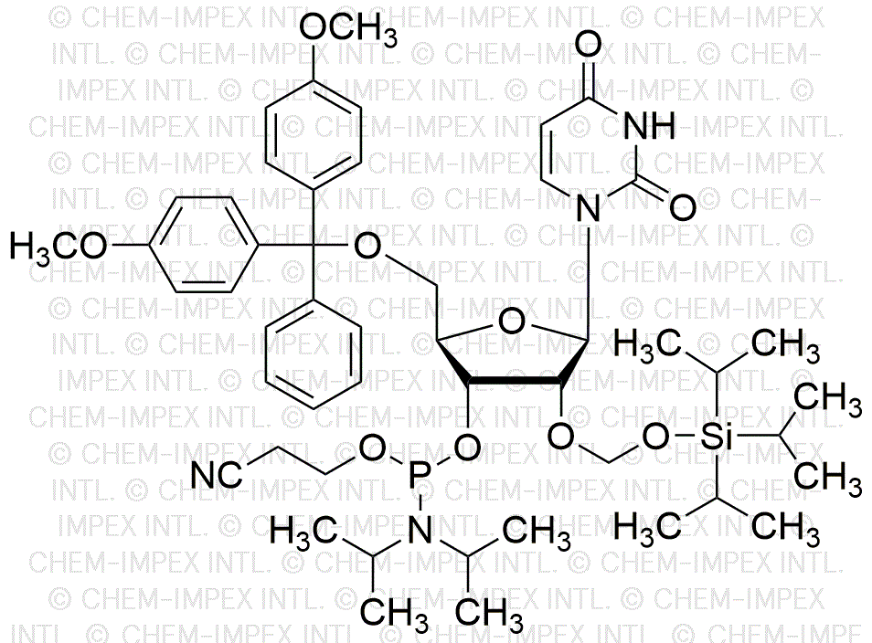 5'-O-(4, 4'-Dimetoxitritil)-2'-O-triisopropilsililoximetil-uridina-fosforamidita