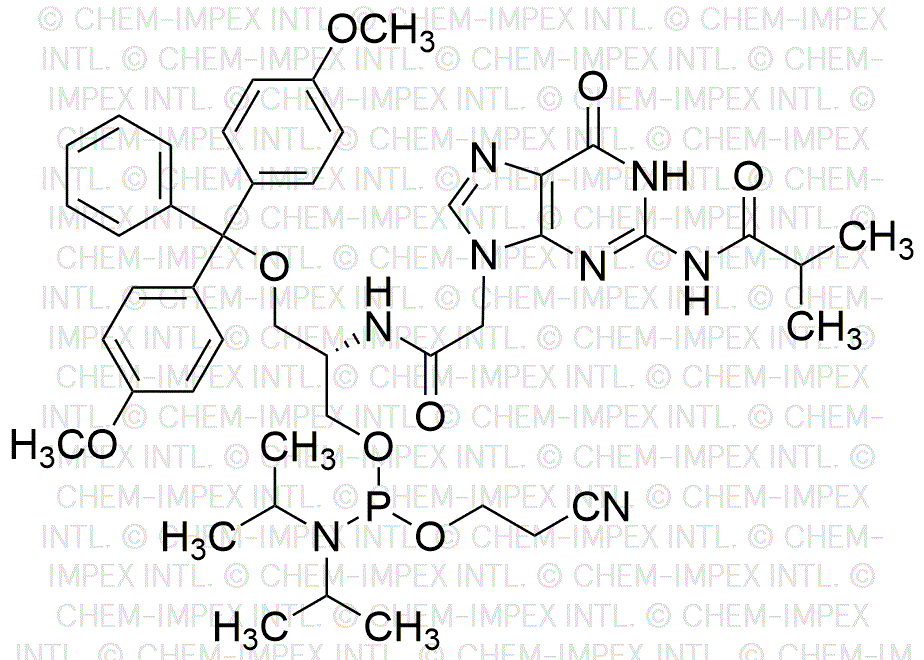 (S)-3-O-(4, 4'-Dimethoxytrityl)-2-(2-(2-isobutyramido-6-oxo-1, 6-dihydro-9H-purin-9-yl)acetamido)propyl (2-cyanoethyl) diisopropylphosphoramidite