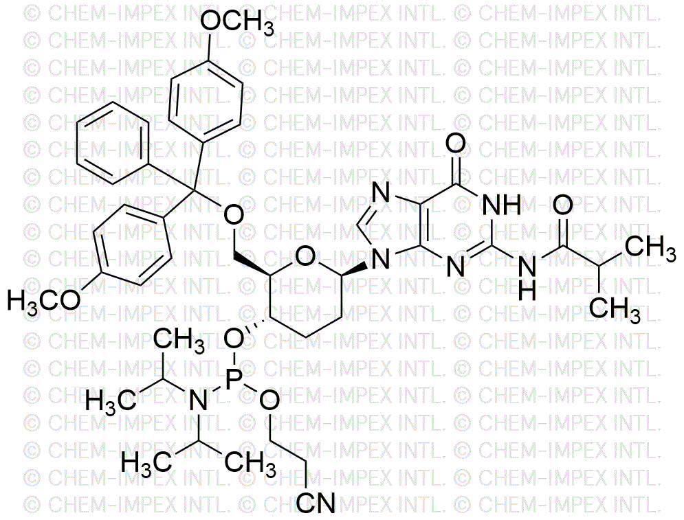 6'-O-(4,4'-Dimethoxytrityl)-N2-isobutyryl-9-(2',3'-dideoxy-b-D-glucopyranosyl)guanosine-3'-cyanoethyl phosphoramidite