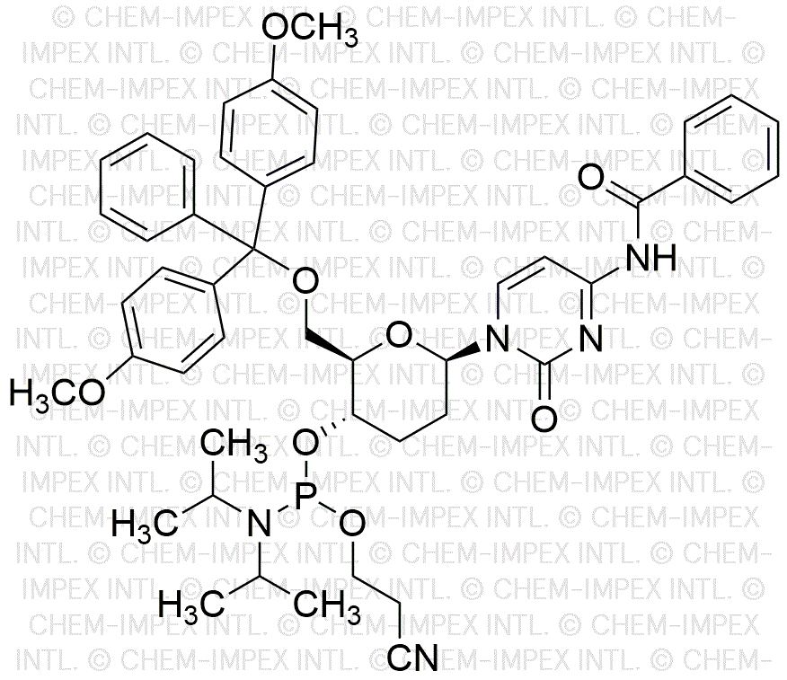 6'-O-(4,4'-Dimethoxytrityl)-N4-benzoyl-9-(2',3'-dideoxy-b-D-glucopyranosyl)cytidine-4'-cyanoethyl phosphoramidite