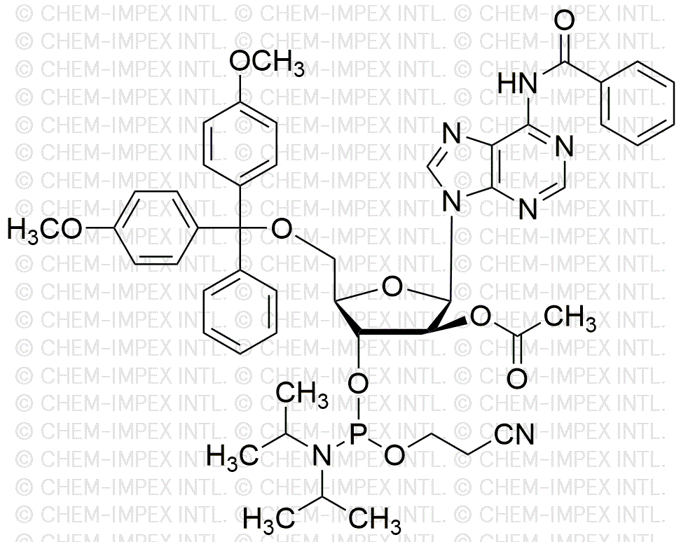 N6-Benzoil-(5'-O-(4, 4'-dimetoxitritil)-2'-O-acetil-arabinoadenosina-3'-[(2-cianoetil)-(N, N-diisopropil)] fosforamidita