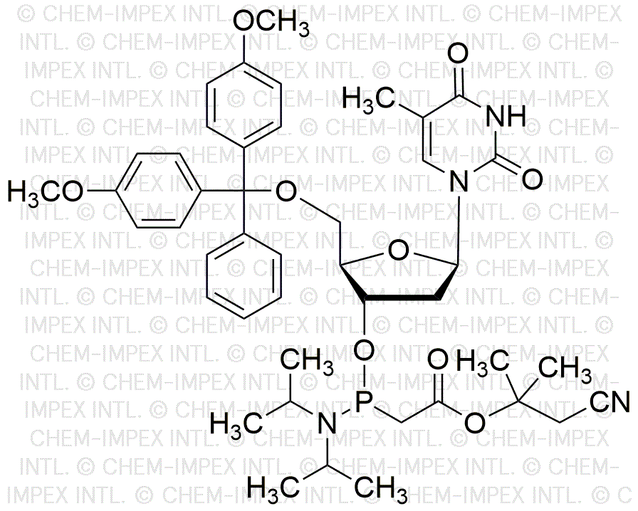 Éster metílico del ácido a,a-dimetil-b-cianoetílico 3'-O-(diisopropilamino)fosfinoacético 5'-O-(4,4'-dimetoxitritil)-timidina