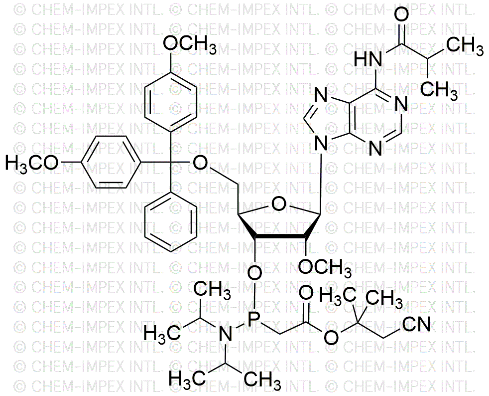 Acide 3'-O-(diisopropylamino)phosphinoacétique α,α-diméthyl-β-cyanoéthyl méthyl ester N6-isobutyryl-5'-O-(4,4'-diméthoxytrityl)-2'-O-méthyladénosine