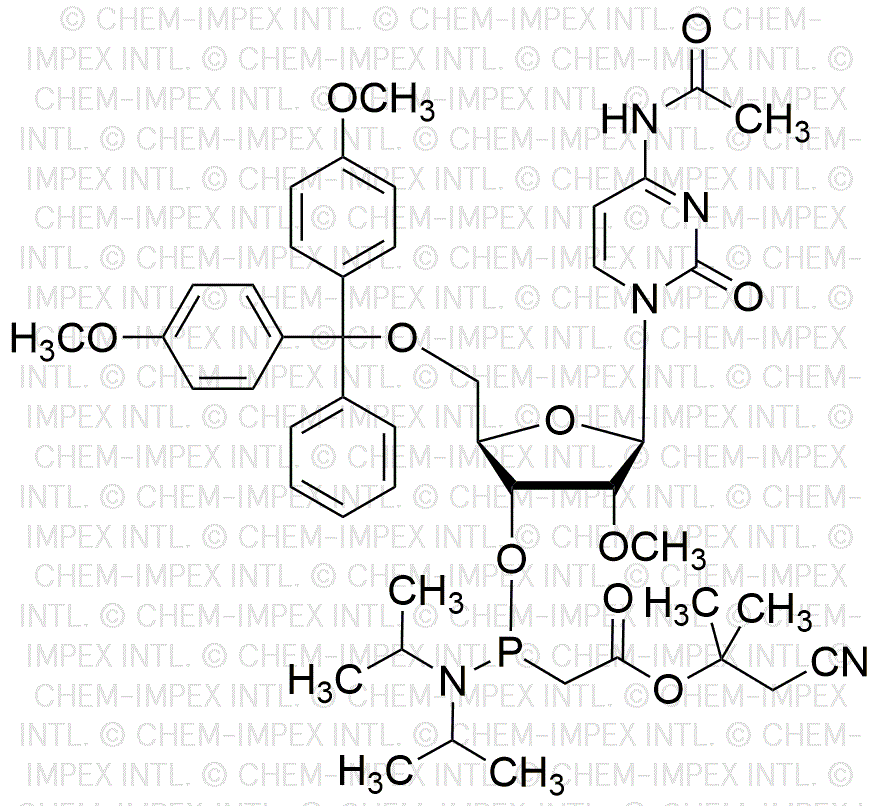 Éster metílico del ácido a,a-dimetil-b-cianoetílico 3'-O-(diisopropilamino)fosfinoacético N4-acetil-5'-O-(4,4'-dimetoxitritil)-2'-O-metilcitidina