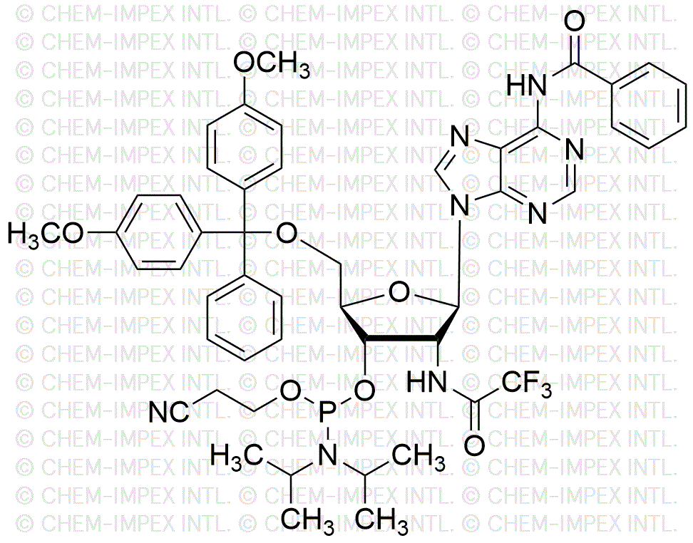 5'-O-(4, 4'-diméthoxytrityl)-N6-benzoyl-2'-trifluoroacétamido-2'-désoxyadénosine-3'-cyanoéthyl phosphoramidite