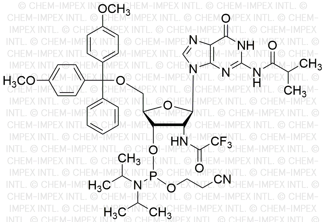 N2-Isobutiril-5'-O-(4, 4'-dimetoxitritil)-2'-trifluoroacetamido-2'-desoxiguanosina-3'-cianoetil fosforamidita