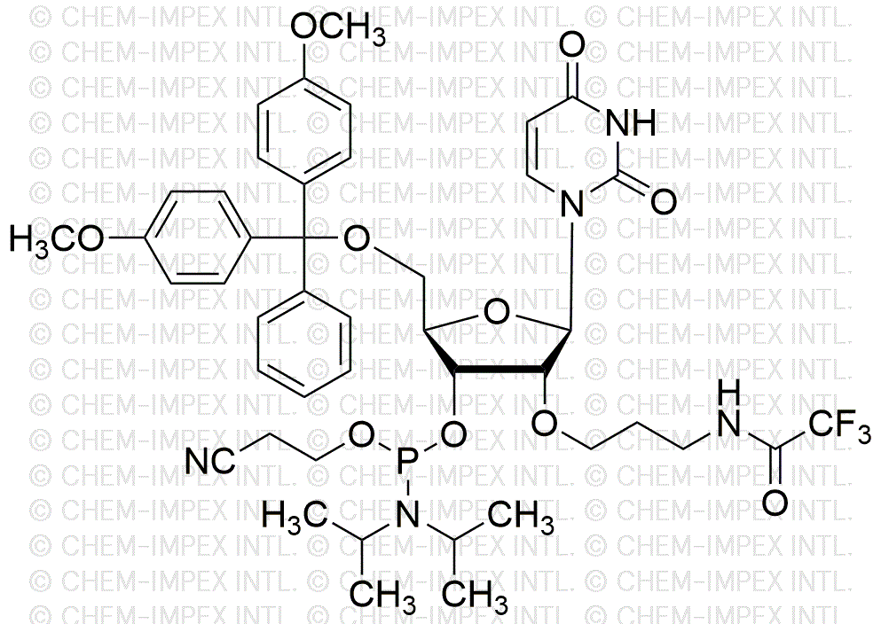 5'-O-(4, 4'-diméthoxytrityl)-2'-O-trifluoroacétamido propyl-uridine-3'-cyanoéthyl phosphoramidite