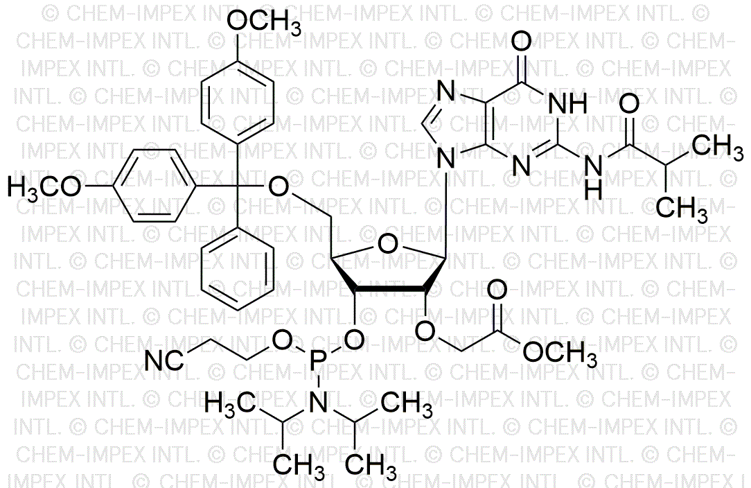 5'-O-(4,4'-Dimethoxytrityl)-N6-benzoyl-5'-O-(4,4'-dimethoxytrityl)-2'-O-(methoxycarbonyl)methyl-guanosine-3'-cyanoethyl phosphoramidite