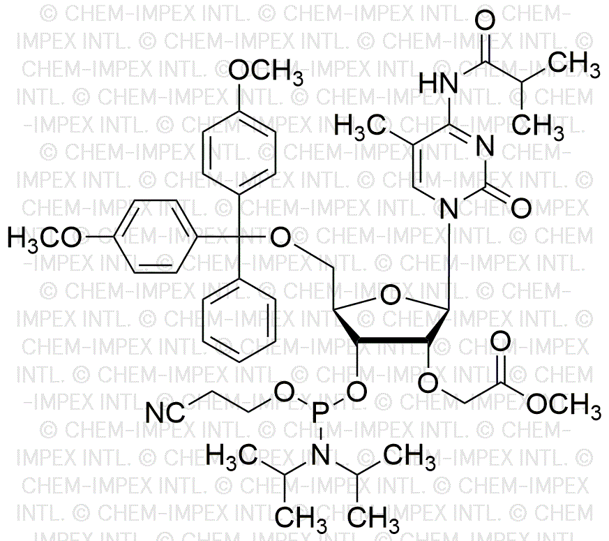 N6-Benzoil-5'-O-(4,4'-dimetoxitritil)-2'-O-(metoxicarbonil)metil-5-metilcitidina-3'-[(2-cianoetil)-(N,N-diisopropil)]fosforamidita