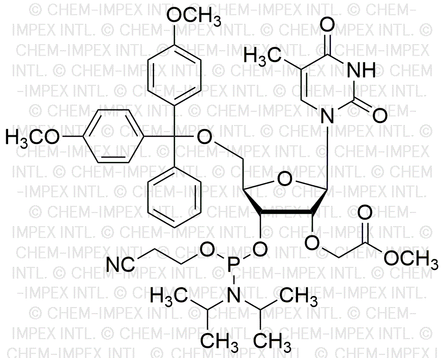 5'-O-(4,4'-diméthoxytrityl)-N6-benzoyl-2'-O-(méthoxycarbonyl)méthyl-5-méthyluridine-3'-cyanoéthyl phosphoramidite