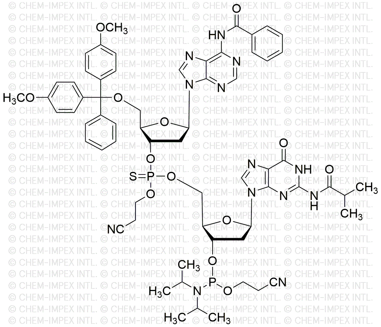 [5'-O-(4, 4'-Dimethoxytrityl)-2'-deoxyadenosine(benzoyl)](P-thio-pCyEt)[2'-deoxyguanosine(isobutyryl)-3'-cyanoethyl phosphoramidite]