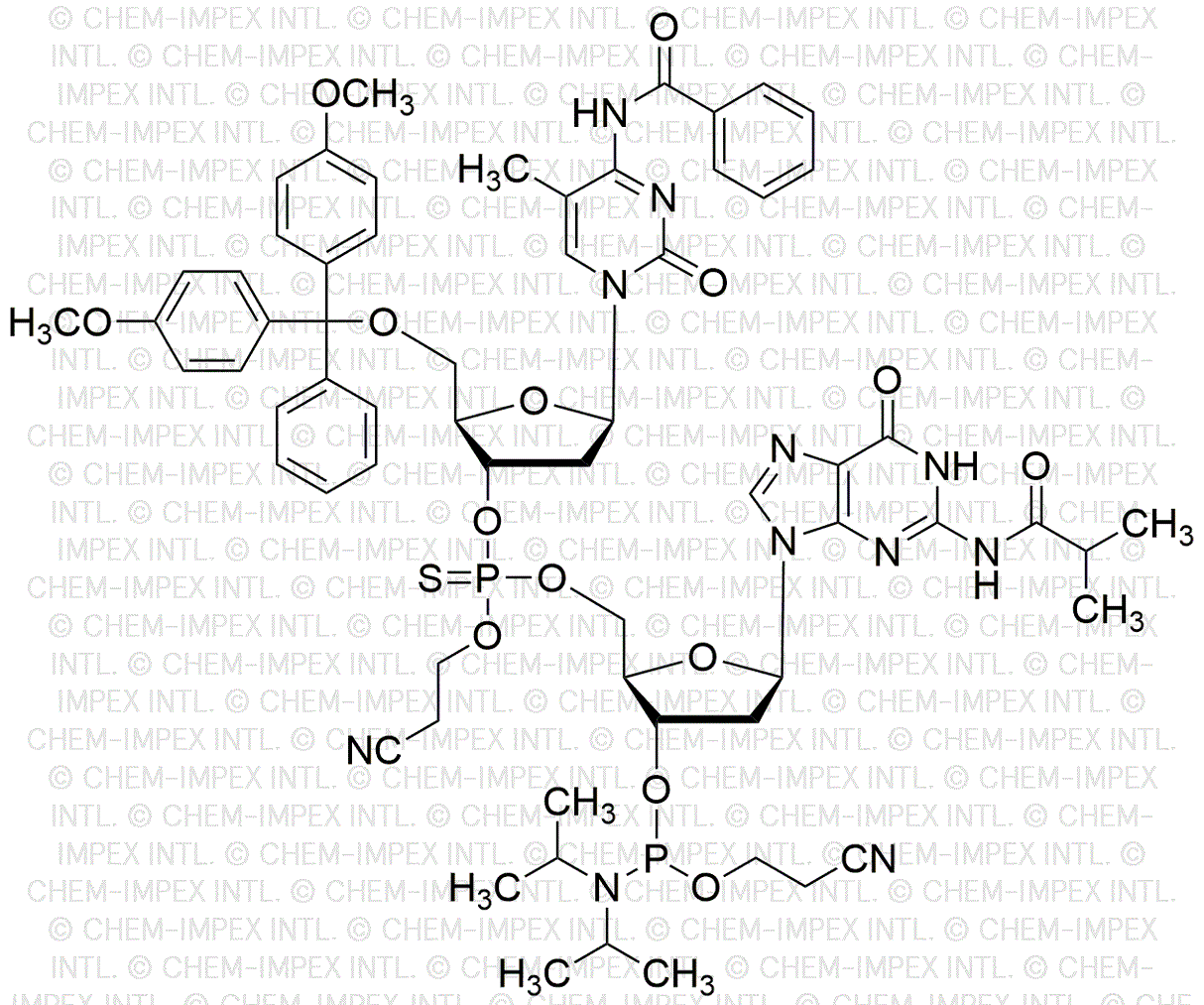 [5'-O-(4, 4'-Dimethoxytrityl)-5-methyl-2'-dC(benzoyl)](P-thio-pCyEt)[2'-deoxyguanosine(isobutyryl)-3'-cyanoethyl phosphoramidite]