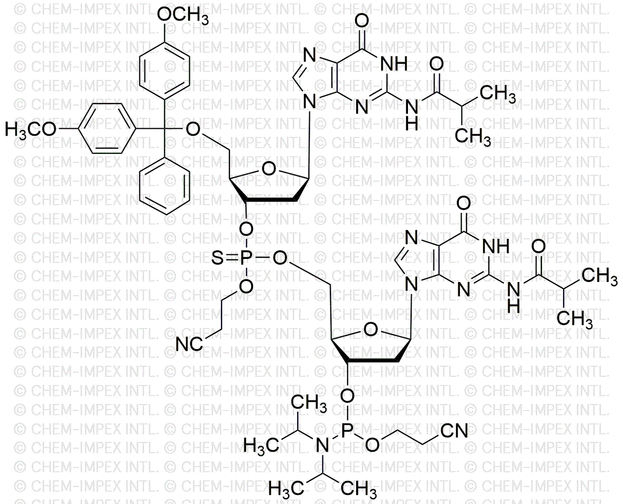 [5'-O-(4, 4'-Dimethoxytrityl)-2'-deoxyguanosine(isobutyryl)](P-thio-pCyEt)[2'-deoxyguanosine(isobutyryl)-3'-cyanoethyl phosphoramidite]