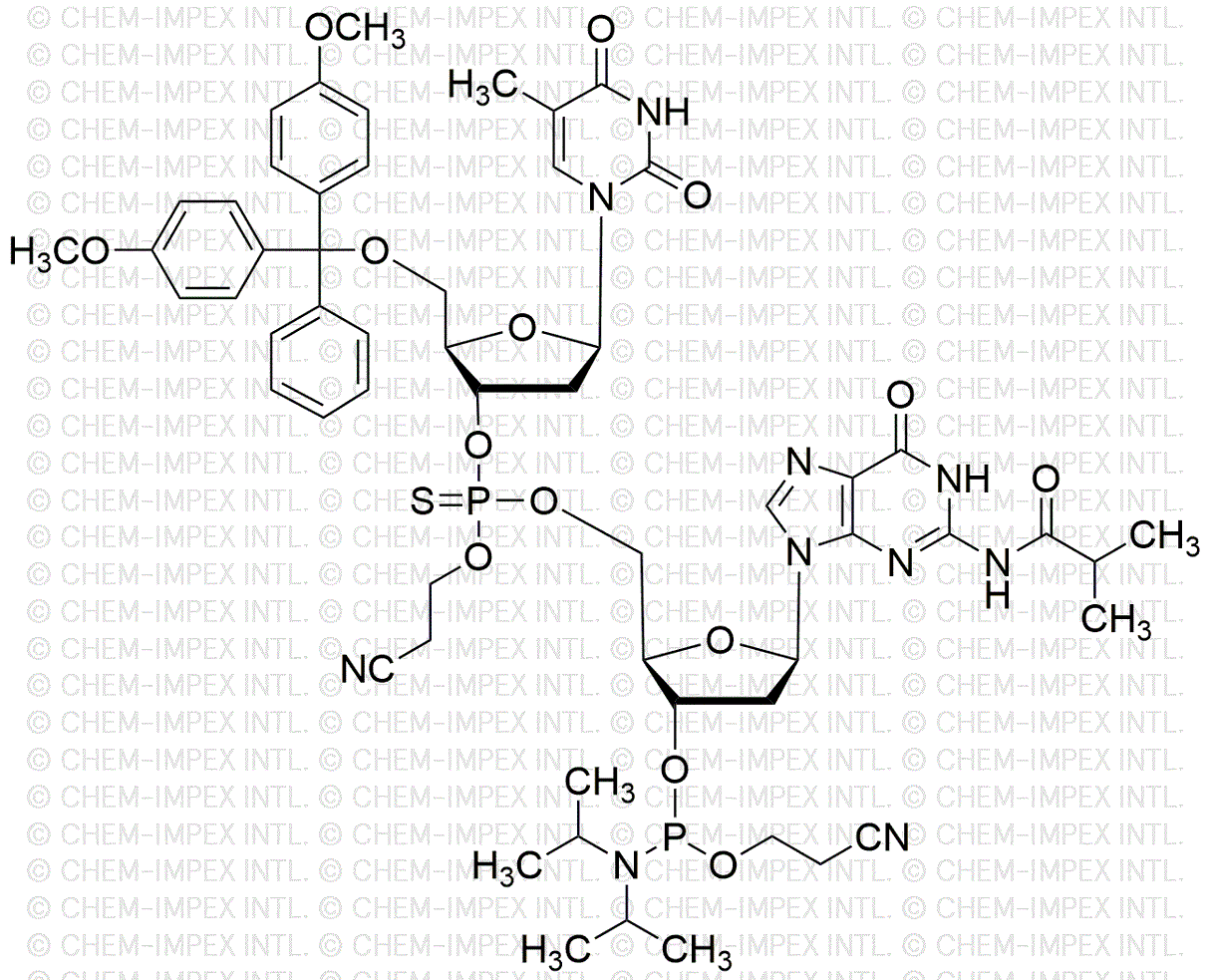 [5'-O-(4, 4'-Dimethoxytrityl)-2'-deoxythymidine](P-thio-pCyEt)[2'-deoxyguanosine(isobutyryl)-3'-cyanoethyl phosphoramidite]