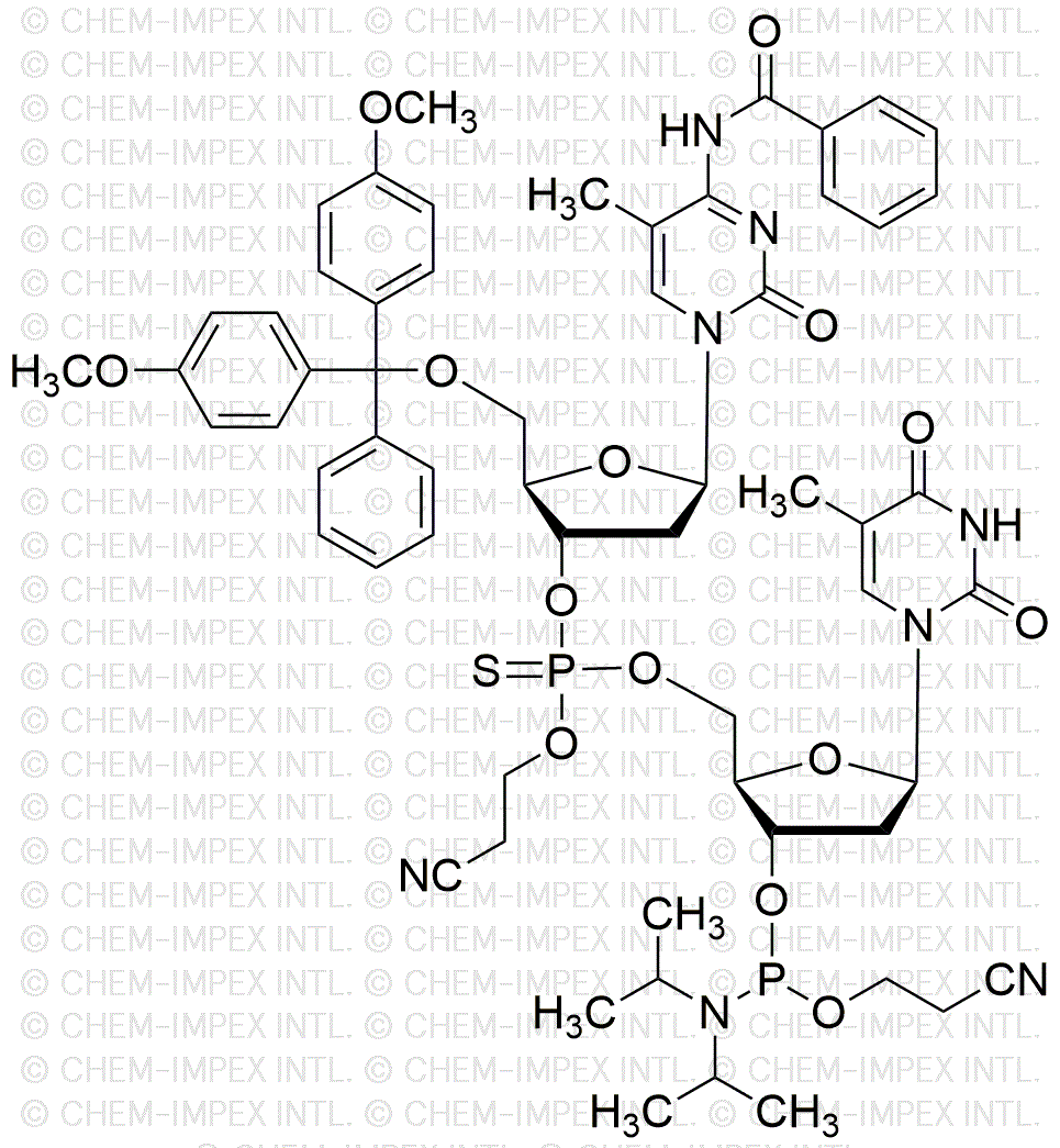 [5'-O-(4, 4'-Dimethoxytrityl)-5-methyl-2'-dC(benzoyl)](P-thio-pCyEt)[2'-deoxythymidine-3'-cyanoethyl phosphoramidite]