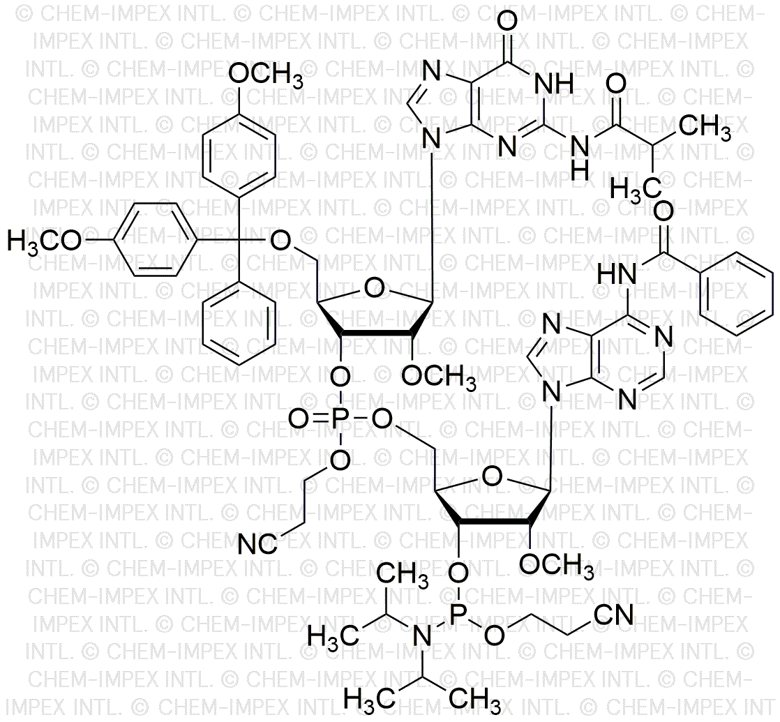 [5'-O-(4, 4'-Dimethoxytrityl)-2'-O-methyl-G(isobutyryl)](pCyEt)[2'-O-methyl-A(benzoyl)-3'-cyanoethyl phosphoramidite]