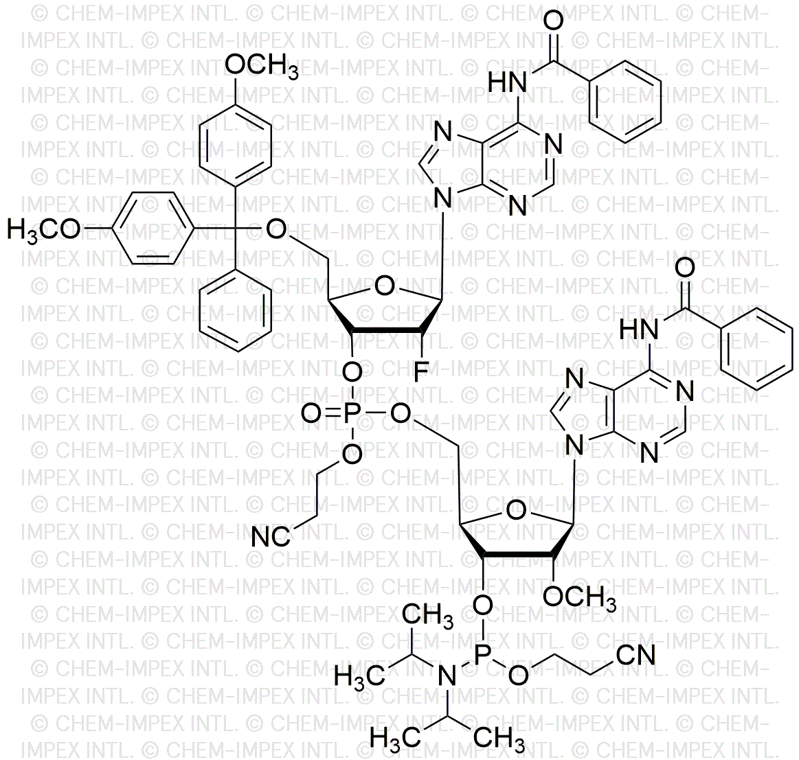 [5'-O-(4, 4'-Dimethoxytrityl)-2'-fluoro-2'-deoxyadenosine(benzoyl)](pCyEt)[2'-O-methyl-A(benzoyl)-3'-cyanoethyl phosphoramidite]