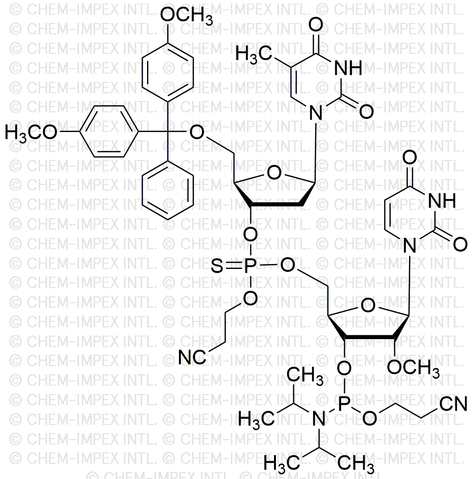 [5'-O-(4, 4'-Dimethoxytrityl)-2'-deoxythymidine](P-thio-pCyEt)[2'-O-Me-U-3'-cyanoethyl phosphoramidite]