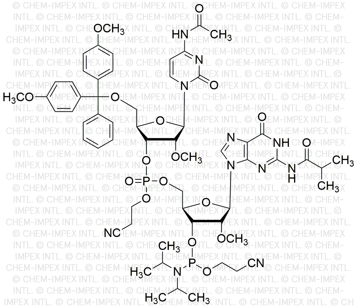 [5'-O-(4, 4'-dimethoxytrityl)-2'-OMe-C(Ac)](pCyEt)[2'-O-Me-G(iBu)-3'-cyanoethyl phosphoramidite]